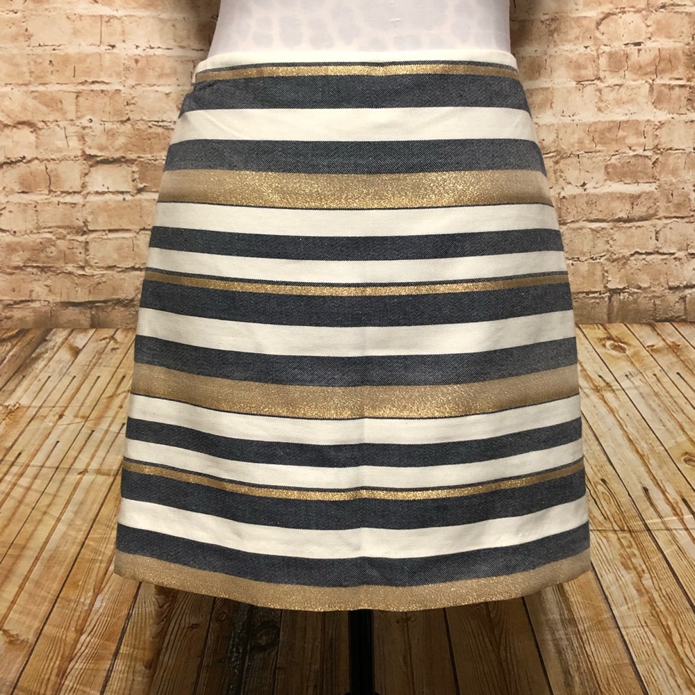 J Crew Metallic Shimmer Striped Skirt - Picture 3 of 8